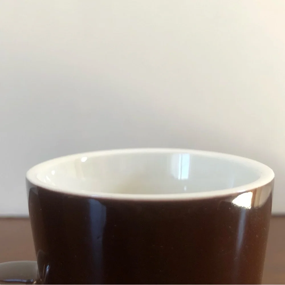 (Set of 2) Crate & Barrel Brown Chocolate Espresso Cups Mugs Demitasse - 4 oz.